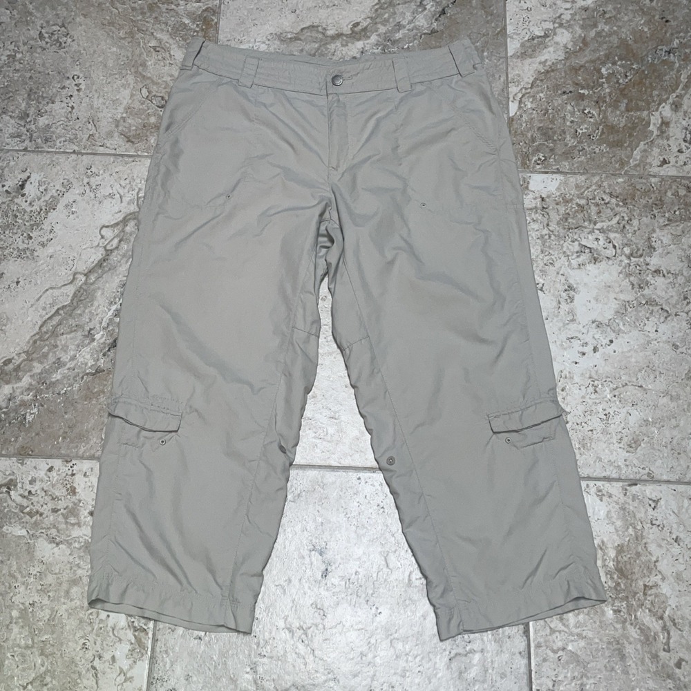 Columbia Titanium Women's 14 Beige Capri Hiking Pants RN 69724 EUC